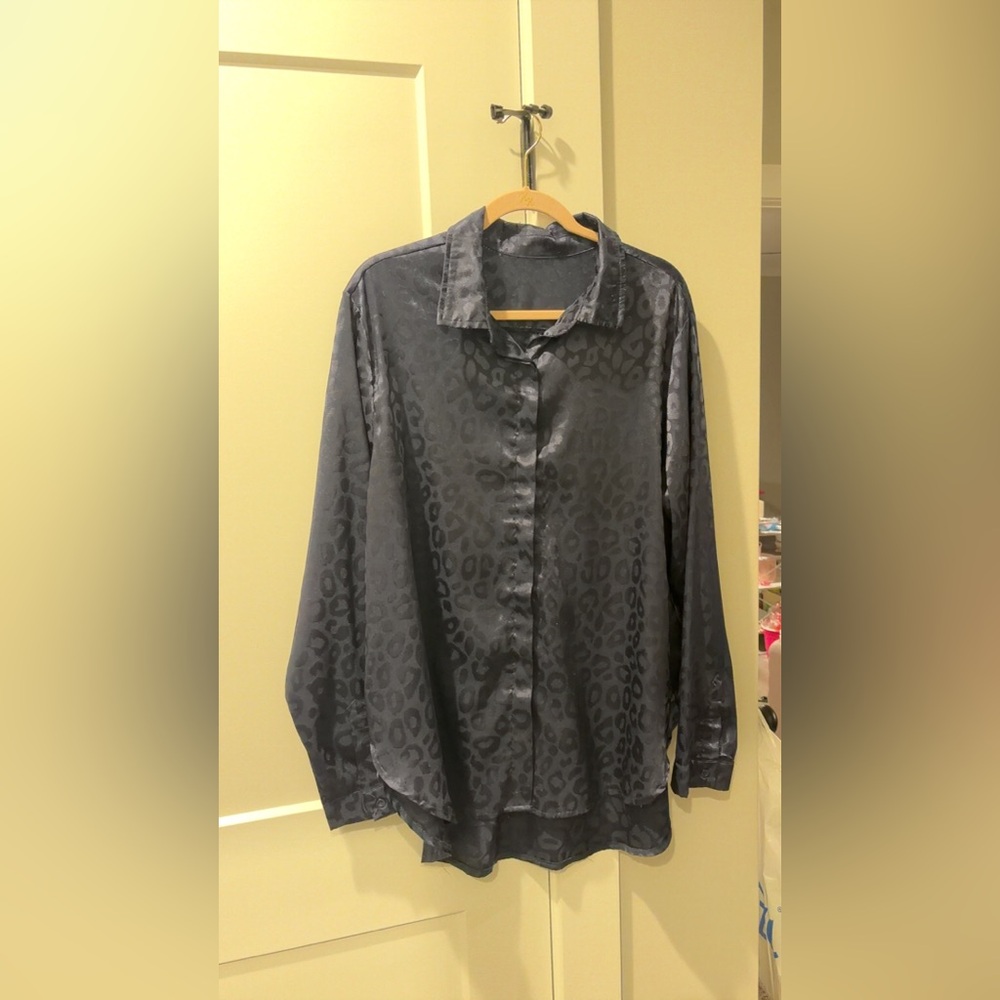 Elegant Leopard Print Button Down Shirt